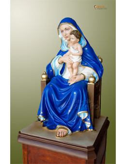 Statua Madonna seduta cm 60