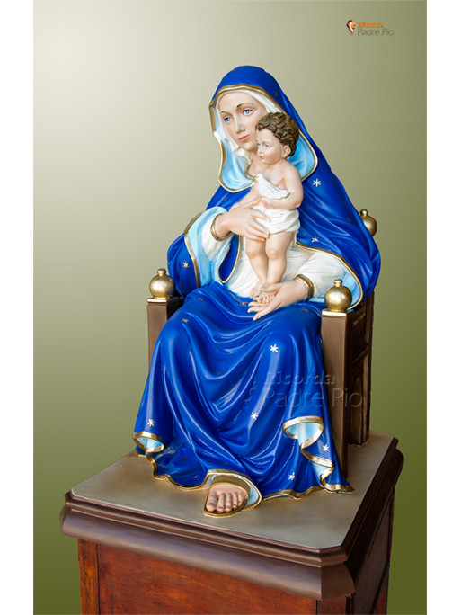 Statua Madonna seduta cm 60