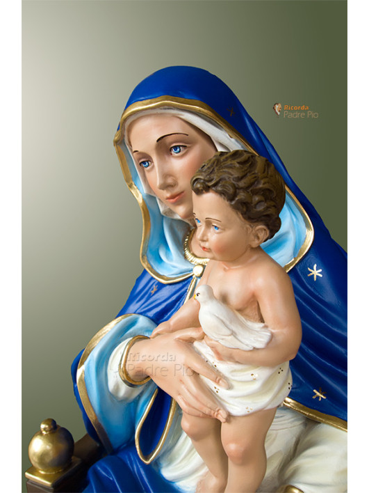 Statua Madonna seduta cm 60