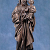 Statua San Giuseppe con Gesù bambino 85cm bronzato