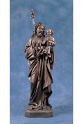 Statua San Giuseppe con Gesù bambino 85cm bronzato