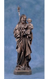 Statua San Giuseppe con Gesù bambino 85cm bronzato