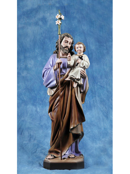 Statua San Giuseppe con Gesù bambino 85cm 