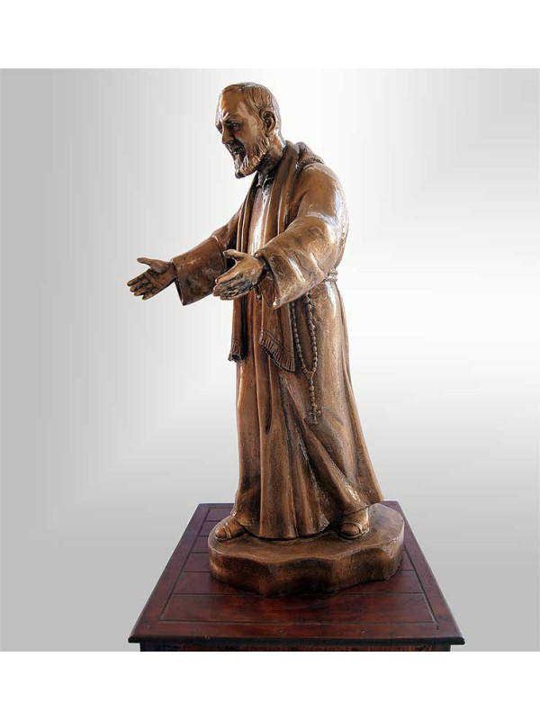 Statua Padre Pio bronzo  braccia aperte 60cm
