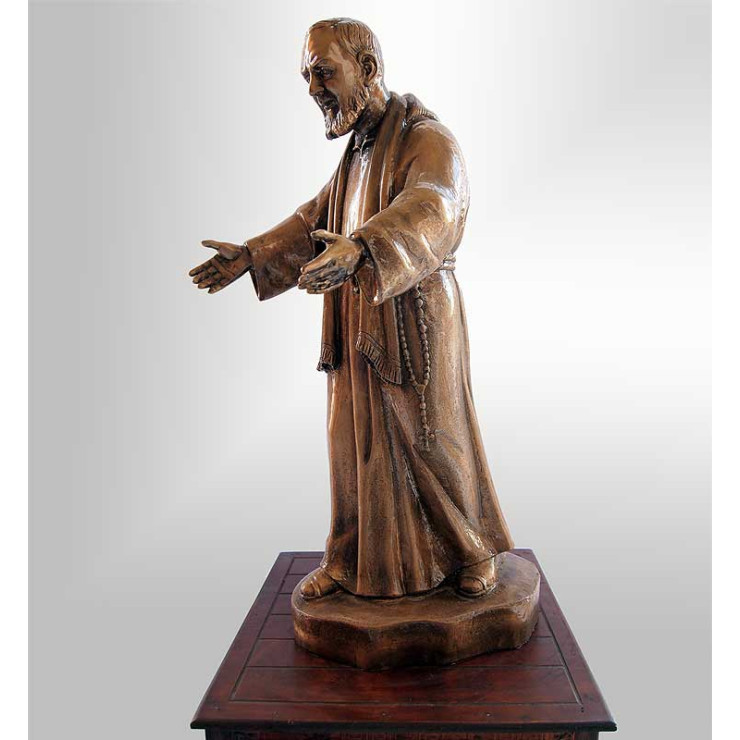 Statua Padre Pio bronzo  braccia aperte 60cm