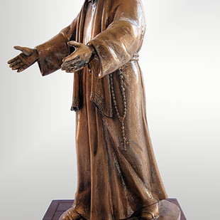 Statua Padre Pio bronzo  braccia aperte 60cm