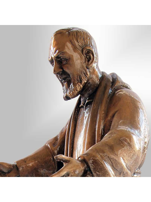 Statua Padre Pio bronzo  braccia aperte 60cm
