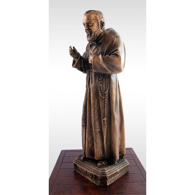Statua Padre Pio Benedicente con stola in BRONZO fuso da 60cm a 90cm