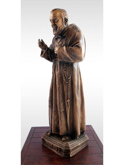 Statua Padre Pio Benedicente con stola in BRONZO fuso da 60cm a 90cm