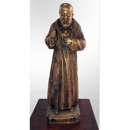 Statua Padre Pio Benedicente con stola in BRONZO fuso da 60cm a 90cm