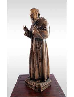 Statua Padre Pio Benedicente con stola in BRONZO fuso da 60cm a 90cm
