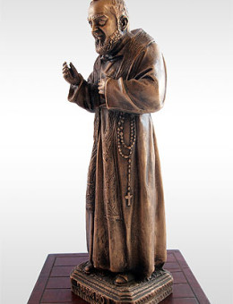 Statua Padre Pio Benedicente con stola in BRONZO fuso da 60cm a 90cm