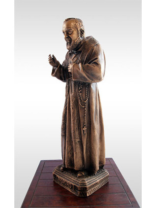 Statua Padre Pio Benedicente con stola in BRONZO fuso da 60cm a 90cm