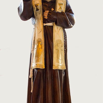 Statua Padre Pio Benedicente con stola color 92cm