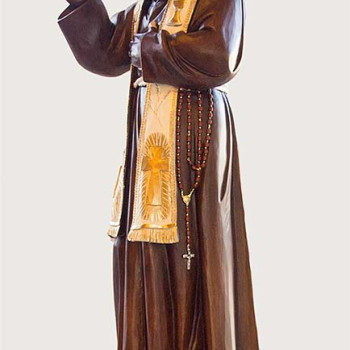 Statua Padre Pio Benedicente con stola color 92cm