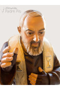 Statua Padre Pio Benedicente con stola color 92cm