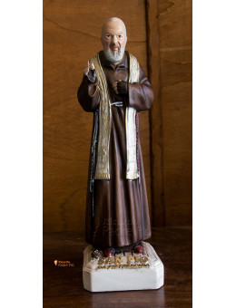 Statua Padre Pio Benedicente con stola, 40cm