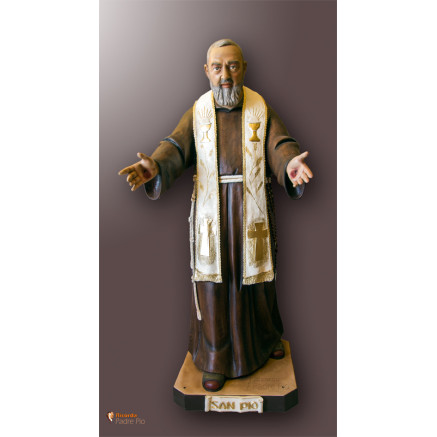 Statua Padre Pio Accogliente con stola 180cm