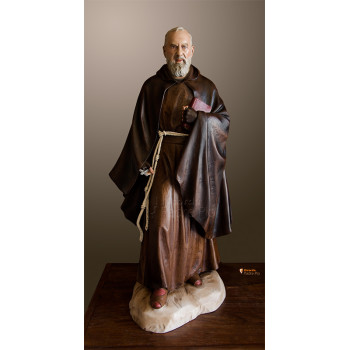 Statua Padre Pio con mantello, 85cm e 107cm
