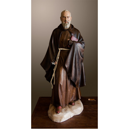 Statua Padre Pio con mantello, 85cm e 107cm