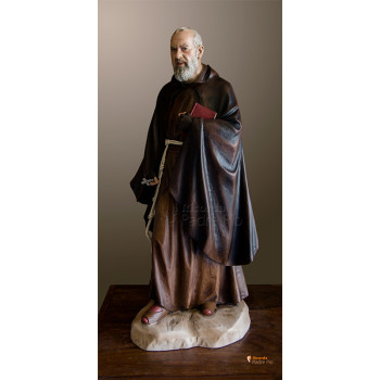 Statua Padre Pio con mantello, 85cm e 107cm
