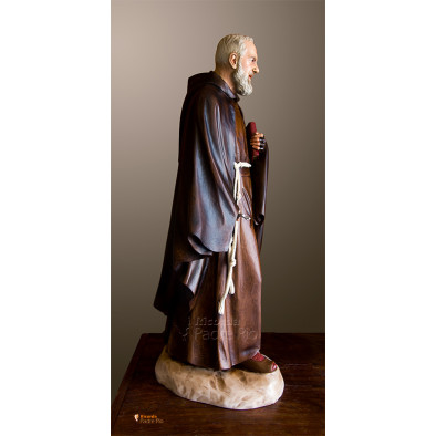 Statua Padre Pio con mantello, 85cm e 107cm