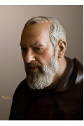 Statua Padre Pio con mantello, 85cm e 107cm