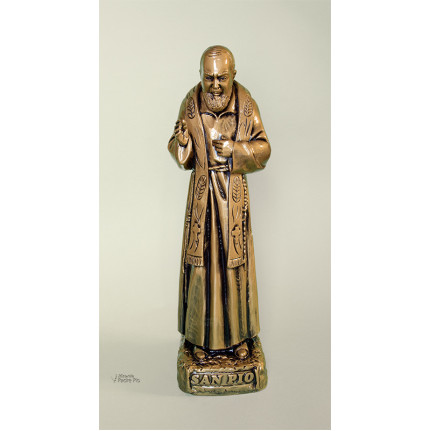 Statua Padre Pio Benedicente bronzata 40cm