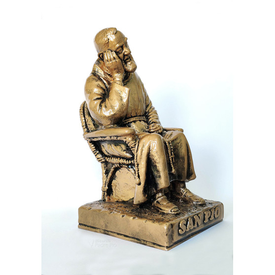 Statua Padre Pio seduto 22cm