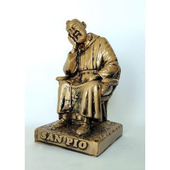 Statua Padre Pio seduto 22cm