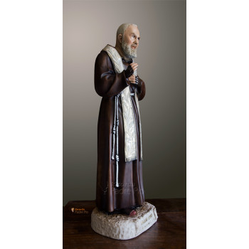 Statua Padre Pio Benedicente con stola color 77cm