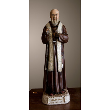 Statua Padre Pio Benedicente con stola color 77cm