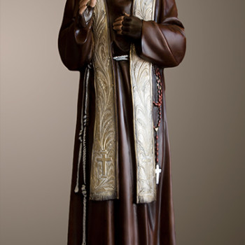 Statua Padre Pio Benedicente con stola color 77cm