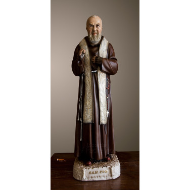 Statua Padre Pio Benedicente con stola color 77cm