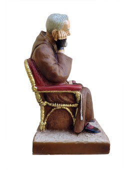 Statua Padre Pio seduto dormiente 22cm