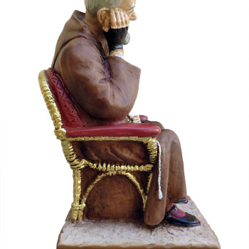 Statua Padre Pio seduto dormiente 22cm