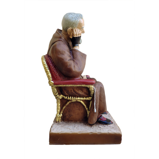 Statua Padre Pio seduto dormiente 22cm