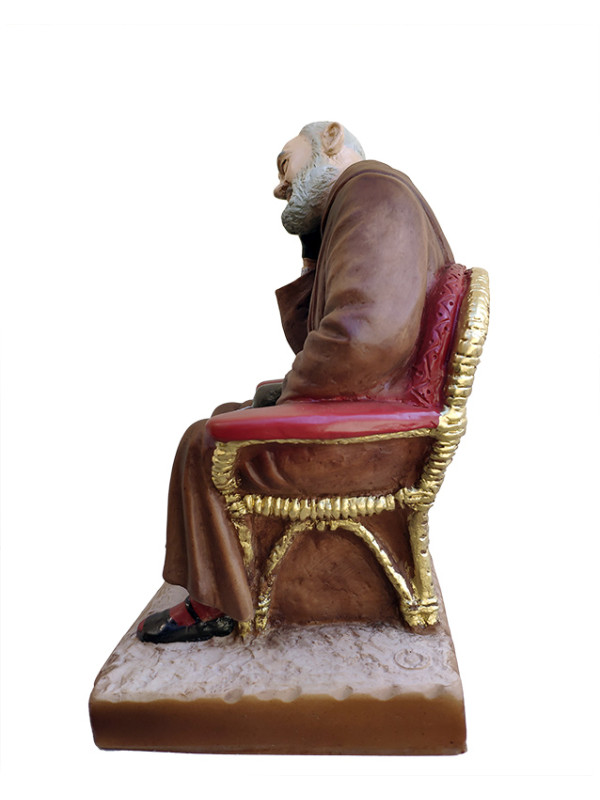 Statua Padre Pio seduto dormiente 22cm