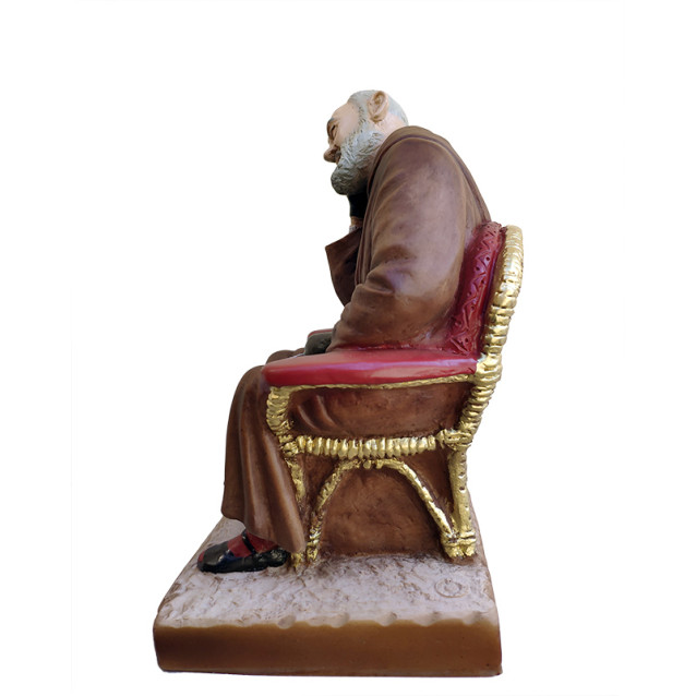 Statua Padre Pio seduto dormiente 22cm