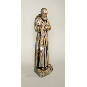 Statua Padre Pio Benedicente bronzata 40cm