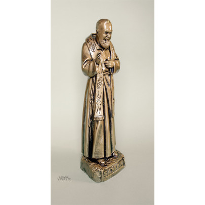 Statua Padre Pio Benedicente bronzata 40cm