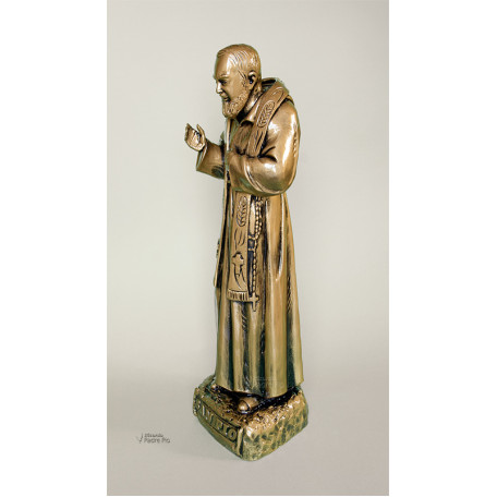 Statua Padre Pio Benedicente bronzata 40cm
