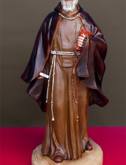 Statua Padre Pio con mantello, 50cm