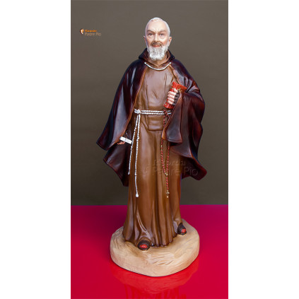 Statua Padre Pio con mantello, 50cm