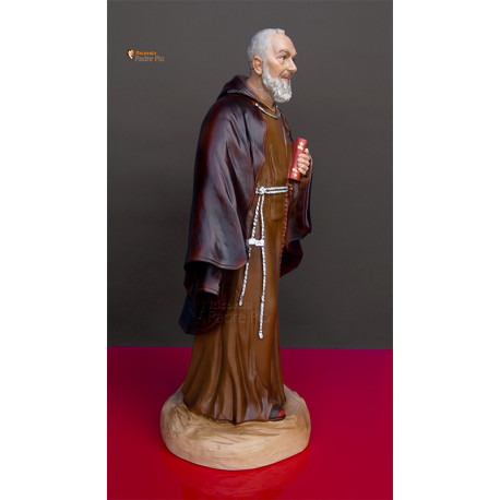 Statua Padre Pio con mantello, 50cm