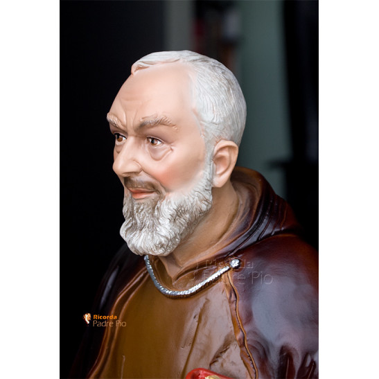 Statua Padre Pio con mantello, 50cm
