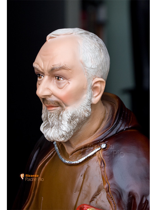 Statua Padre Pio con mantello, 50cm
