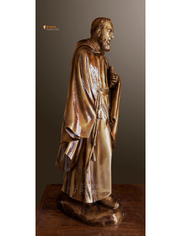 Statue of Padre with cape, 33.46in. bronze look.