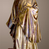 Statua Padre Pio con mantello, 85cm effetto bronzo.