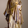 Statua Padre Pio con mantello, 85cm effetto bronzo.